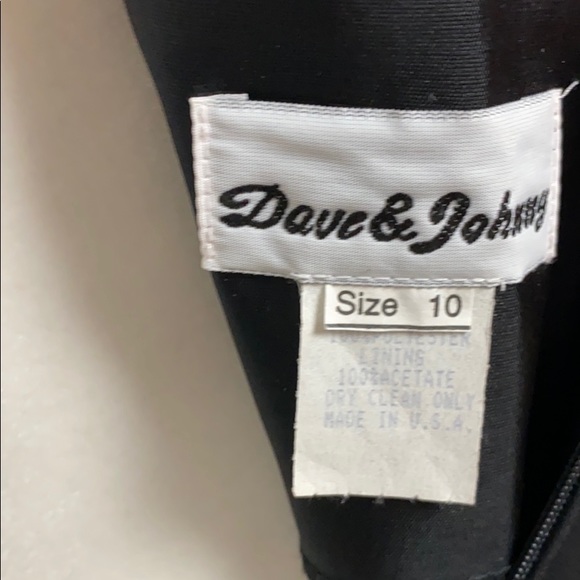 Dave & Jonny Black Square Neckline Cocktail Dress - Picture 9 of 9